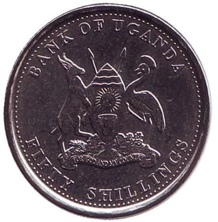 Монета 50 шиллингов. 2012 год, Уганда. Антилопа. Монета 50 шиллингов. 2012 год, Уганда. Антилопа.