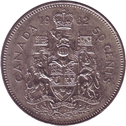 Монета 50 центов. 1982 год, Канада.