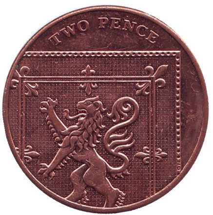 Монета 2 пенса. 2011 год, Великобритания.