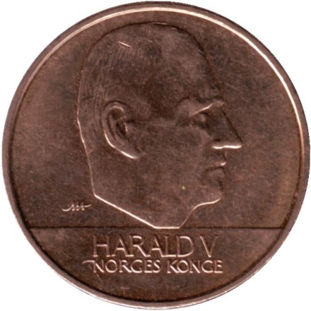 Монета 20 крон. 2007 год, Норвегия. Ладья викингов.