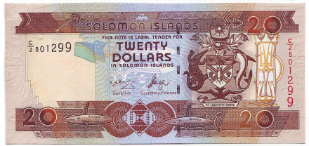 Банкнота 20 долларов. 2004-2011 гг., Соломоновы острова. Тип 1.