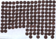 Набор монет 1 пфенниг (142 шт.). 1948-1996 гг., ФРГ. Набор монет 1 пфенниг (142 шт.). 1948-1996 гг., ФРГ.