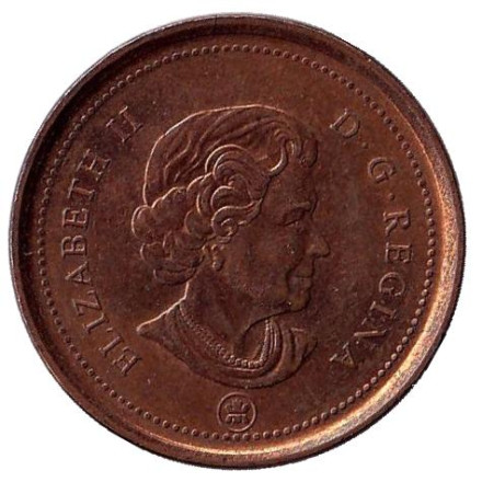 Монета 1 цент. 2010 год, Канада. (Немагнитная).