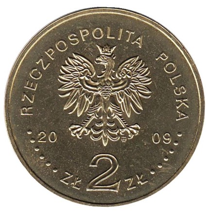 Монета 2 злотых, 2009 год, Польша. 65-летие Варшавского восстания 1944 года.