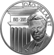 Монета 2,5 евро. 2013 год, Португалия. 100 лет со дня рождения Жуана Вилларета. Монета 2,5 евро. 2013 год, Португалия. 100 лет со дня рождения Жуана Вилларета.