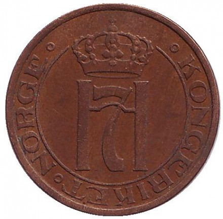 Монета 2 эре. 1933 год, Норвегия.