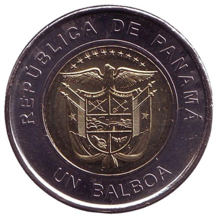 Монета 1 бальбоа. 2019 год, Панама. Кафедральный собор Базилика Святой Марии. Монета 1 бальбоа. 2019 год, Панама. Кафедральный собор Базилика Святой Марии.