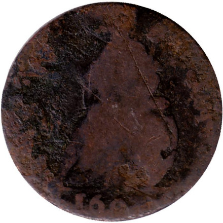 Монета 1 фартинг. 1697 год, Великобритания. Вилльям III.