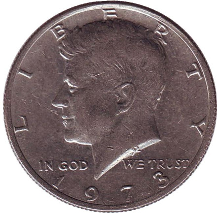 Монета 50 центов. 1973 год (P), США. Джон Кеннеди.