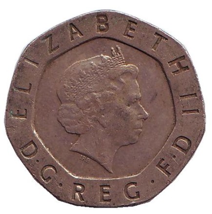 Монета 20 пенсов. 2004 год, Великобритания.