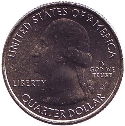Монета 25 центов (D). 2019 год, США. Американский Мемориальный Парк. Парк № 47.