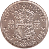Монета 1/2 кроны. 1944 год, Великобритания. Монета 1/2 кроны. 1944 год, Великобритания.