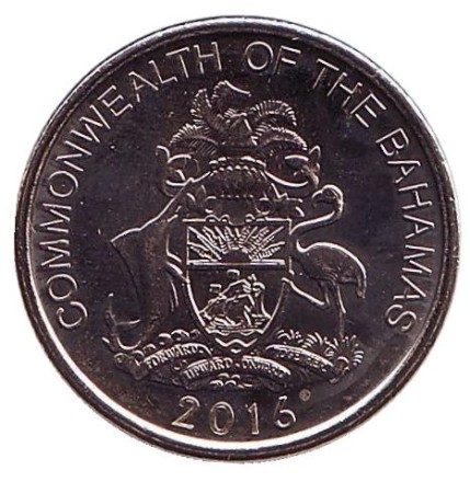 Монета 5 центов. 2016 год, Багамские острова. Ананас.