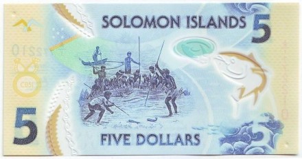 Банкнота 5 долларов. 2019 год, Соломоновы острова.