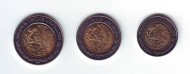 Набор монет Мексики (3 шт.). 2008 год, Мексика. Набор монет Мексики (3 шт.). 2008 год, Мексика.