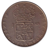 Монета 1 крона. 1964 год, Швеция. Монета 1 крона. 1964 год, Швеция.