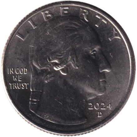 Монета 25 центов. 2024 год (D), США. Селия Крус. Серия "Американские женщины".