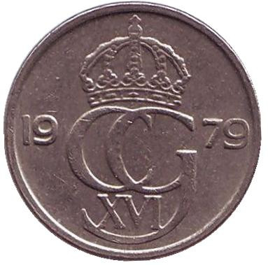 Монета 10 эре. 1979 год, Швеция. Монета 10 эре. 1979 год, Швеция.