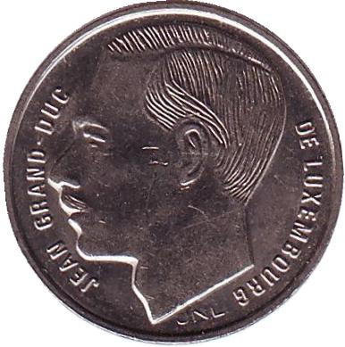 Монета 1 франк. 1988 год, Люксембург.