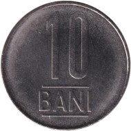 Монета 10 бани. 2024 год, Румыния.