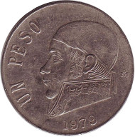 Монета 1 песо. 1979 год, Мексика. Хосе Мария Морелос. Монета 1 песо. 1979 год, Мексика. Хосе Мария Морелос.