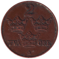 Монета 2 эре. 1910 год, Швеция. Монета 2 эре. 1910 год, Швеция.