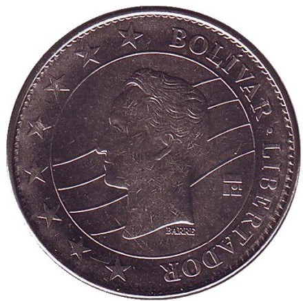 Монета 50 боливаров. 2016 год, Венесуэла.