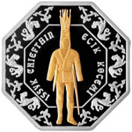 Монета 500 тенге, 2011 год, Казахстан. Иссыкский вождь.