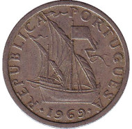 Монета 2,5 эскудо. 1969 год, Португалия. Монета 2,5 эскудо. 1969 год, Португалия.