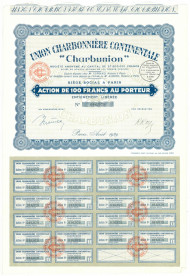 Облигация на сумму 27,500,000 франков. 1929 год, Франция. Облигация на сумму 27,500,000 франков. 1929 год, Франция.