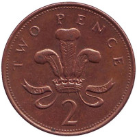Монета 2 новых пенса. 2000 год, Великобритания.