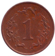 Монета 1 цент. 1995 год, Зимбабве. Монета 1 цент. 1995 год, Зимбабве.
