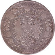 Монета 5 крон. 1900 год, Австро-Венгерская империя. Австрийский тип. Монета 5 крон. 1900 год, Австро-Венгерская империя. Австрийский тип.