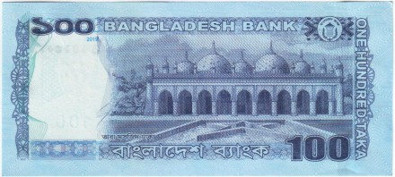 Банкнота 100 така. 2019 год, Бангладеш. Шейх Муджибур Рахман.