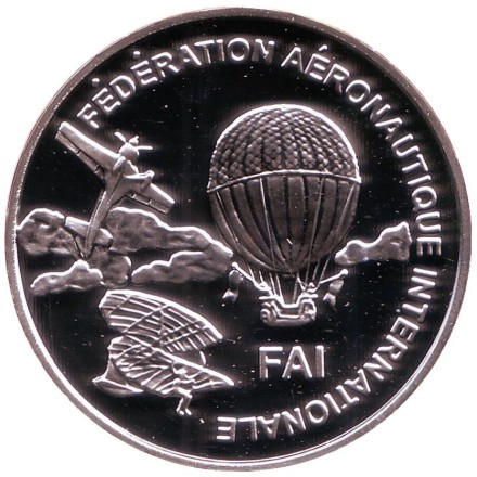 Монета 10 евро. 1996 год, Финляндия. Всемирные воздушные игры в Турции. Планеры.