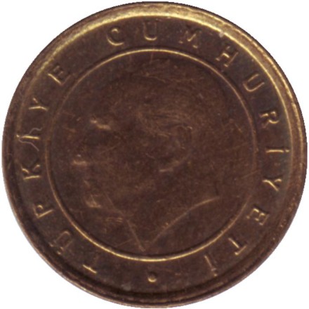 Монета 1 куруш. 2007 год, Турция. Монета 1 куруш. 2007 год, Турция.
