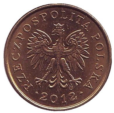 Монета 2 гроша. 2012 год, Польша. Дубовые листья. Монета 2 гроша. 2012 год, Польша. Дубовые листья.