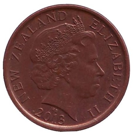 Монета 10 центов. 2013 год, Новая Зеландия. Маска маори. Монета 10 центов. 2013 год, Новая Зеландия. Маска маори.