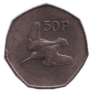 Монета 50 пенсов. 1996 год, Ирландия. Вальдшнеп (Лесной кулик). Монета 50 пенсов. 1996 год, Ирландия. Вальдшнеп (Лесной кулик).