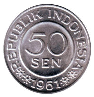 Монета 50 сен. 1961 год, Индонезия. Монета 50 сен. 1961 год, Индонезия.