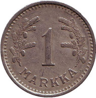 Монета 1 марка. 1932 год, Финляндия.    Монета 1 марка. 1932 год, Финляндия.