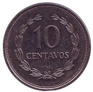 Монета 10 сентаво. 1998 год, Сальвадор. Монета 10 сентаво. 1998 год, Сальвадор.