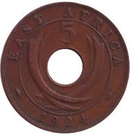 Монета 5 центов. 1924 год, Восточная Африка. Монета 5 центов. 1924 год, Восточная Африка.