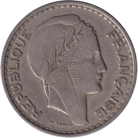 Монета 100 франков. 1950 год, Алжир. Монета 100 франков. 1950 год, Алжир.