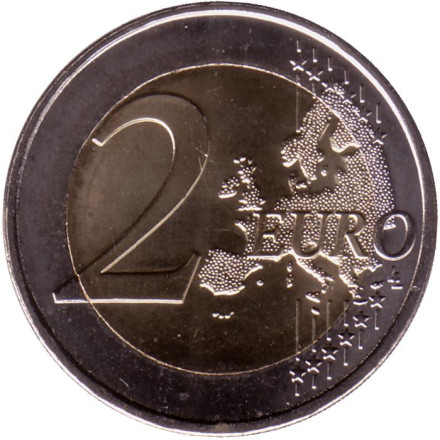 Монета 2 евро. 2022 год, Монако. Альберт II. Монета 2 евро. 2022 год, Монако. Альберт II.