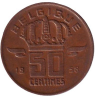 Монета 50 сантимов. 1958 год, Бельгия. (Belgique) Монета 50 сантимов. 1958 год, Бельгия. (Belgique)