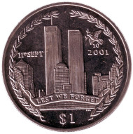 Монета 1 доллар. 2011 год, Британские Виргинские острова. 10 лет со дня 11 сентября 2001 года. Монета 1 доллар. 2011 год, Британские Виргинские острова. 10 лет со дня 11 сентября 2001 года.