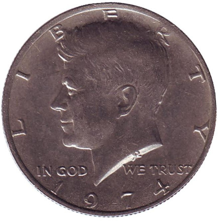 Монета 50 центов. 1974 год (P), США. Джон Кеннеди.