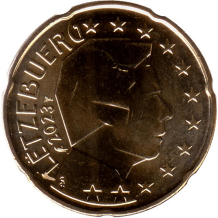 Монета 20 центов. 2023 год, Люксембург.