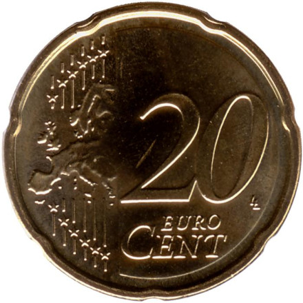 Монета 20 центов. 2023 год, Люксембург. Монета 20 центов. 2023 год, Люксембург.